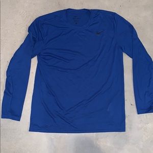 Blue Nike Dri-Fit Long Sleeve Shirt